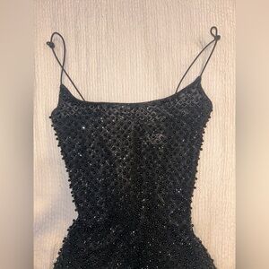 Oh Polly black beaded sparkly dress